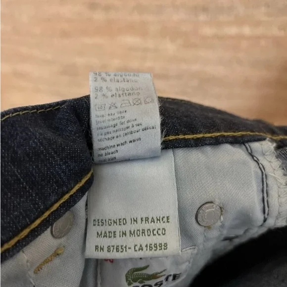 Lacoste Blue Boot Cut Jeans with Gold Stitching - Picture 5 of 7